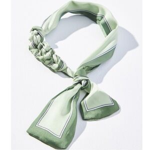 Anthropologie Green Silk Scarf